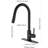Kitchen Faucet With Pull Down - Matt Black Finish, Stainless Steel, 360 Rotatable Nozzle, Corrosion Coating, Single Handle For Convenient Water Temperature And Flow Management In Rotating Rust-2032458822