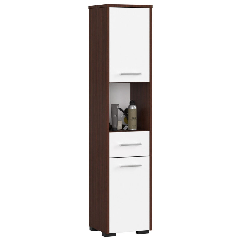 Floreta Linen Cabinet, Wenge/White