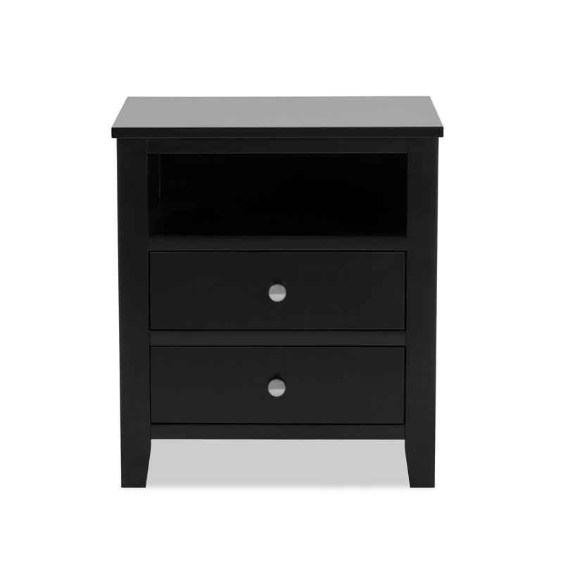 Kingsbridge 53cm W Bedside Table, Black