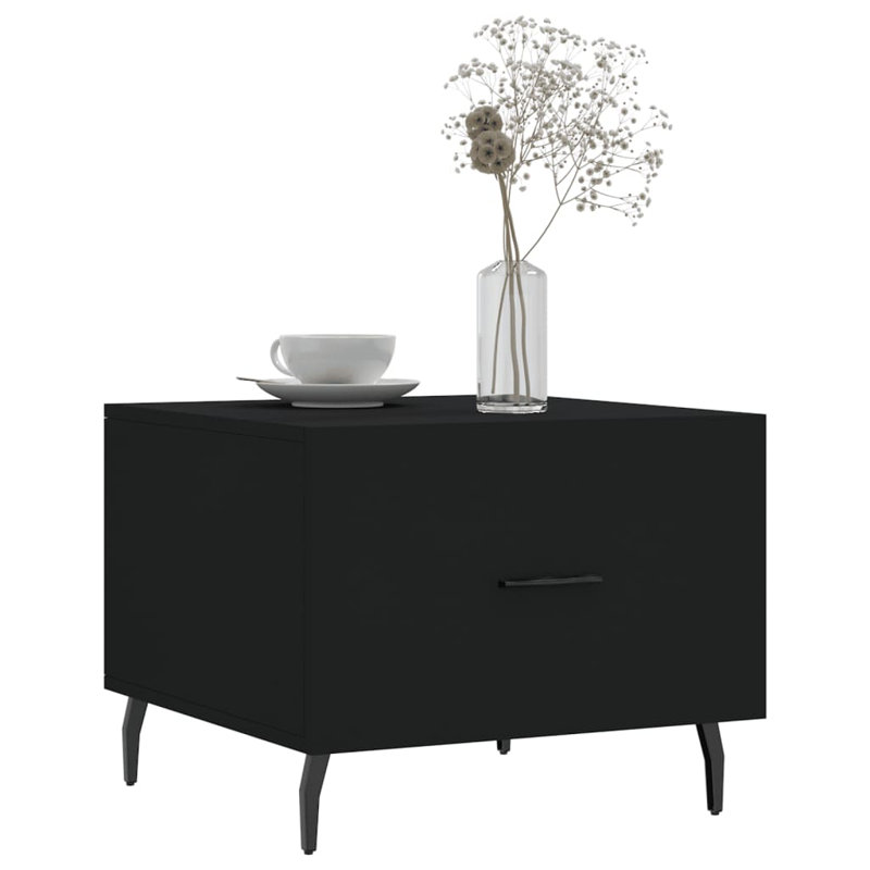 Four Leg Coffee Table with Storage, black