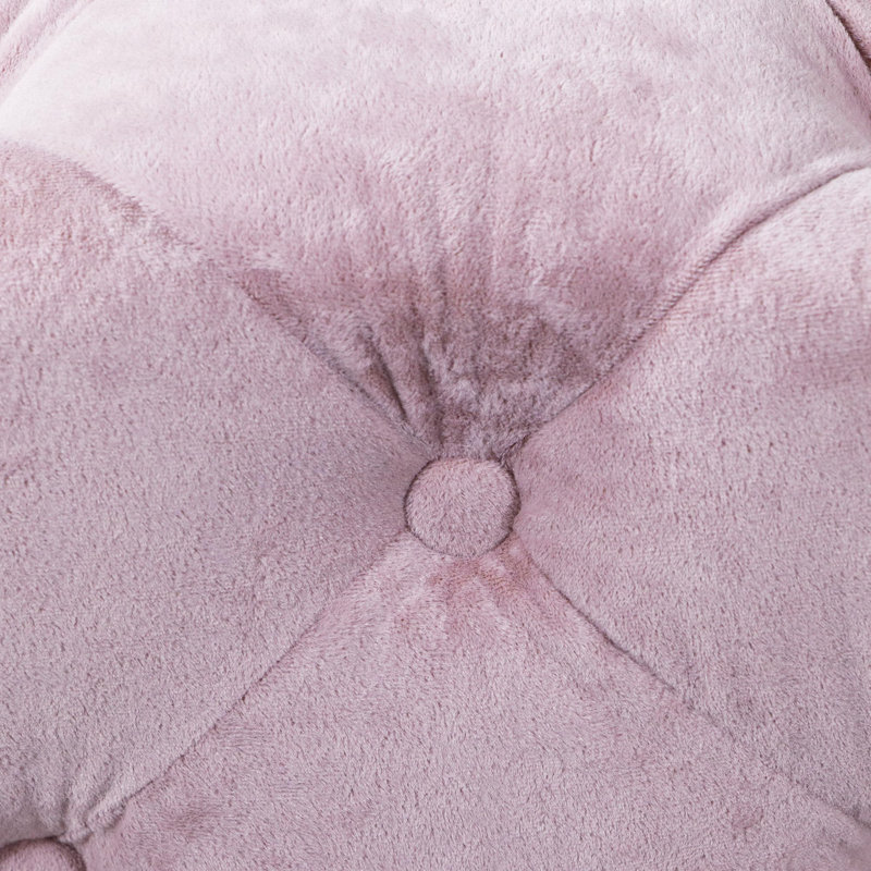 Velvet Comfortable Soft Upholstered Ottoman, Pink