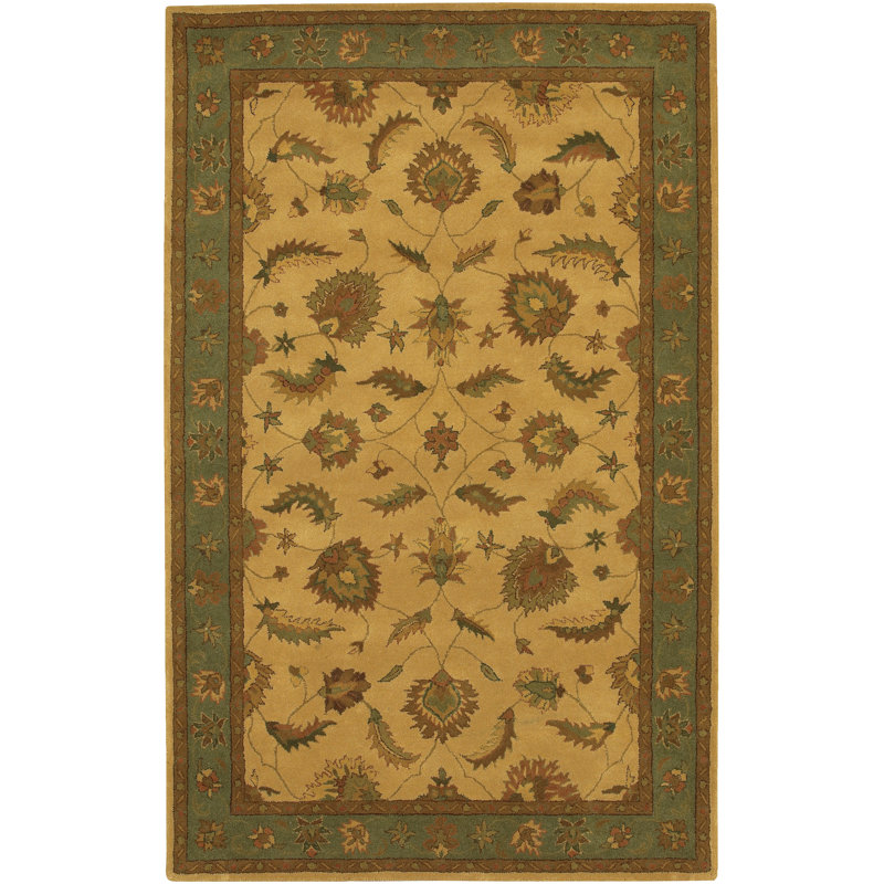 Gurtaaj Oriental Handmade Tufted Wool Area Rug, Rectangle 7'9" x 10'6", Tan