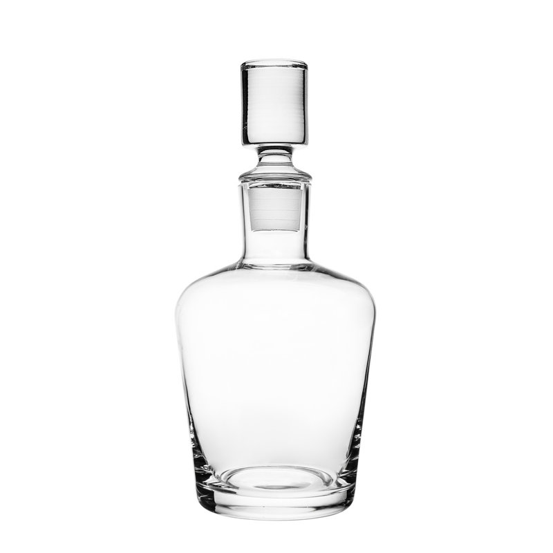 Clear Crystal Glass Whiskey Decanter with Stopper, 38 oz
