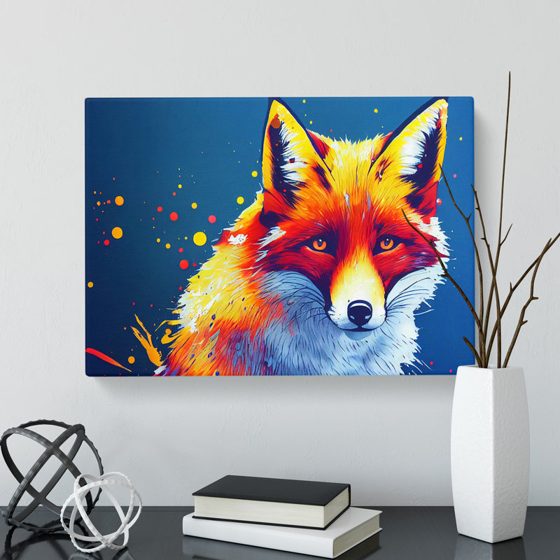 Painted Fox Vol.4 Abstract - Wrapped Canvas, 40cm H x 60cm W x 3cm D