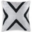 Oreiller moderne en velours noir et blanc à motif de chevrons - coussin fait à la main 16 x 16