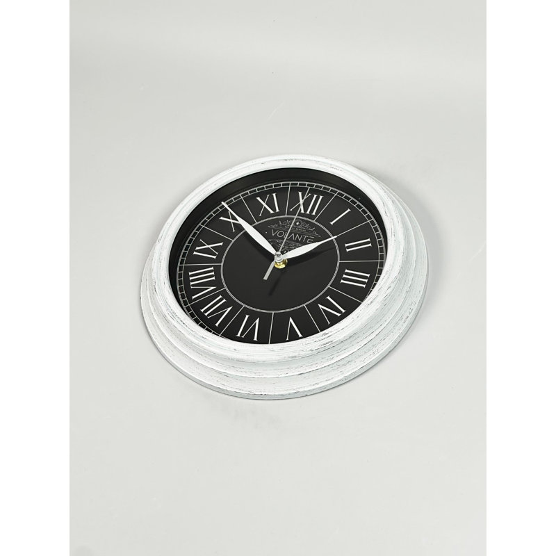 Amyas Wall Clock, White/Black