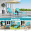 Chaise longue de patio avec accoudoirs inclinables réglables, turquoise-164056106-164056109