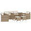 Ebern Designs 6 Piece Patio Sofa Set With Cushions Beige Poly Rattan-751742577-751742576