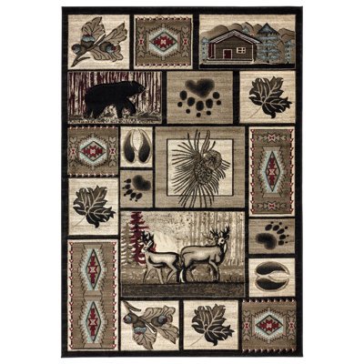 Tapis brun / beige Keeling