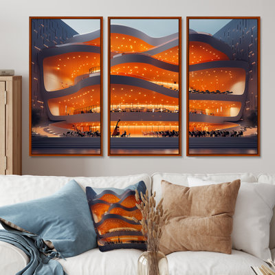 Modern Orange Symphonic Concert Hall  Concert Halls Wall Decor Set