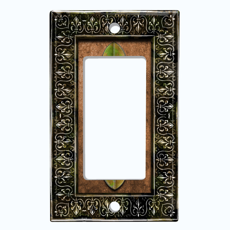 Patterned 2 - Gang Rocker Standard Wall Plate, Orange