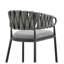 Tabouret de bar 30 po Zaren avec structure en métal noir, siège en tissu gris et dossier en similicuir