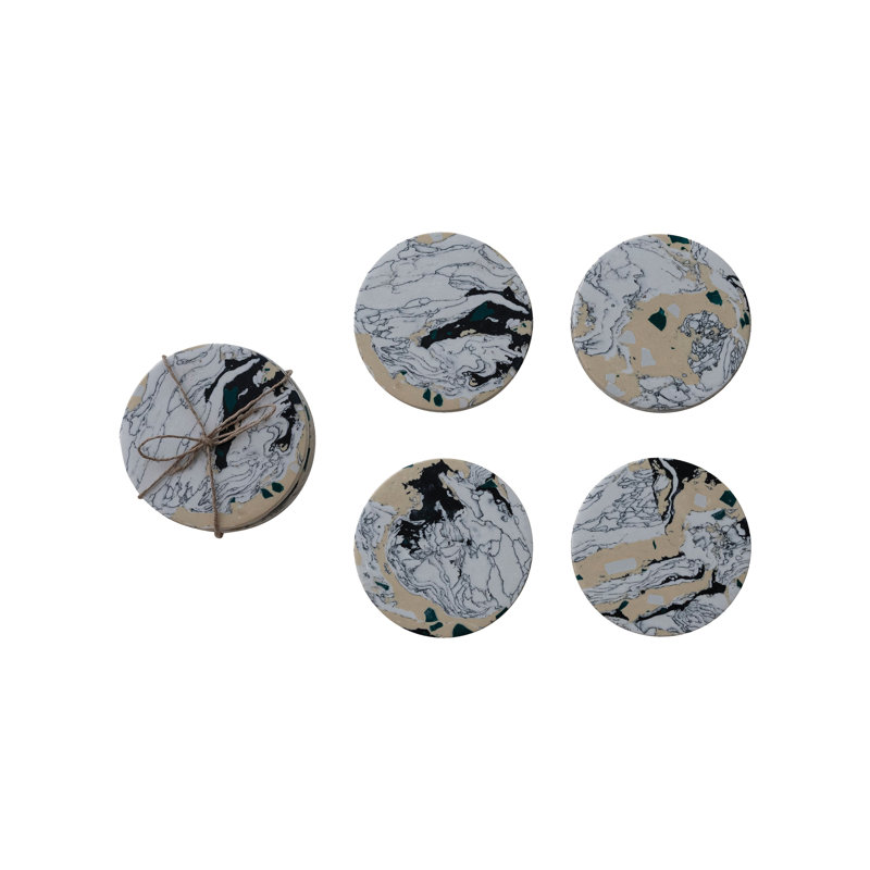 Sous-verres ronds en pierre recyclée