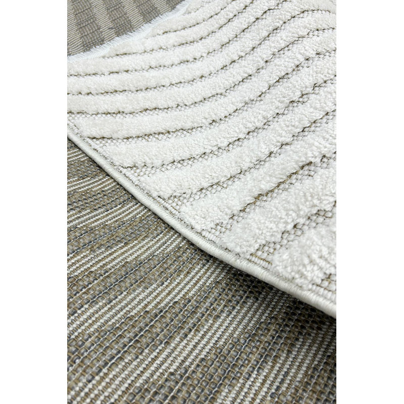 Tapis intérieur / extérieur en coton / polyester tissé à la machine Lladira, Tapis de couloir 3 pi 11 po x 9 pi 10 po