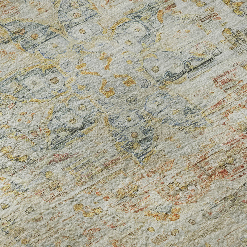 Premium Machine Washable Marasco AMF1636 Global Rug, Round 8'