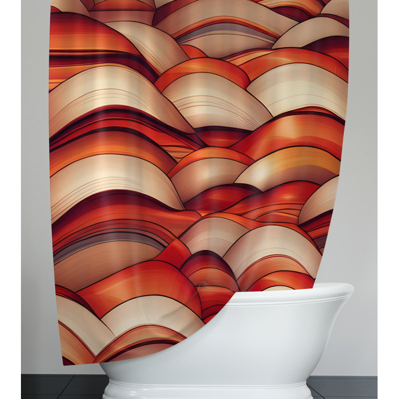 Calveston Abstract Shower Curtain, 72" H x 70" W