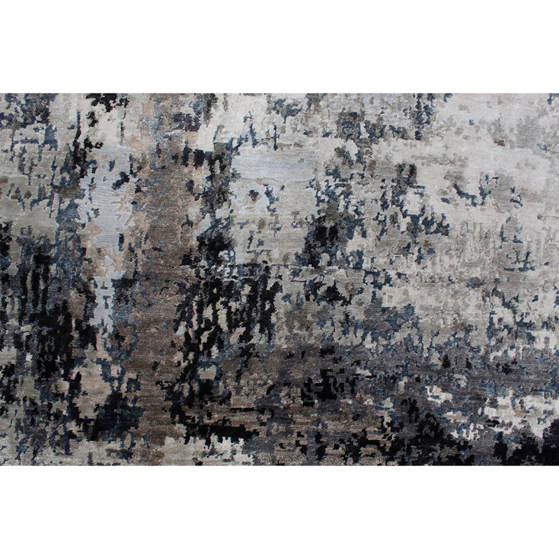 Abstract Area Rug in Gray, Rectangle 10' x 14'