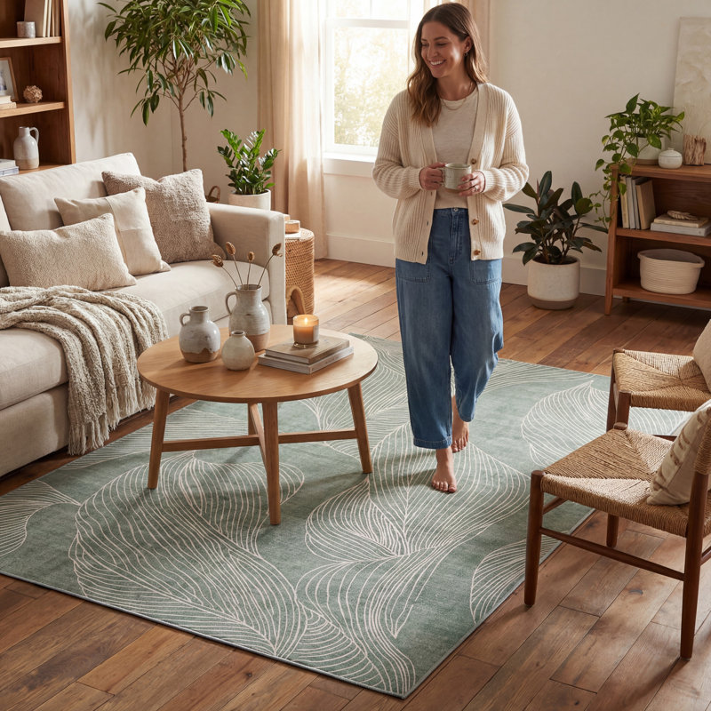  Tapis lavable abstrait Daphina, Rectangle 8 pi 6 po x 11 pi 6 po