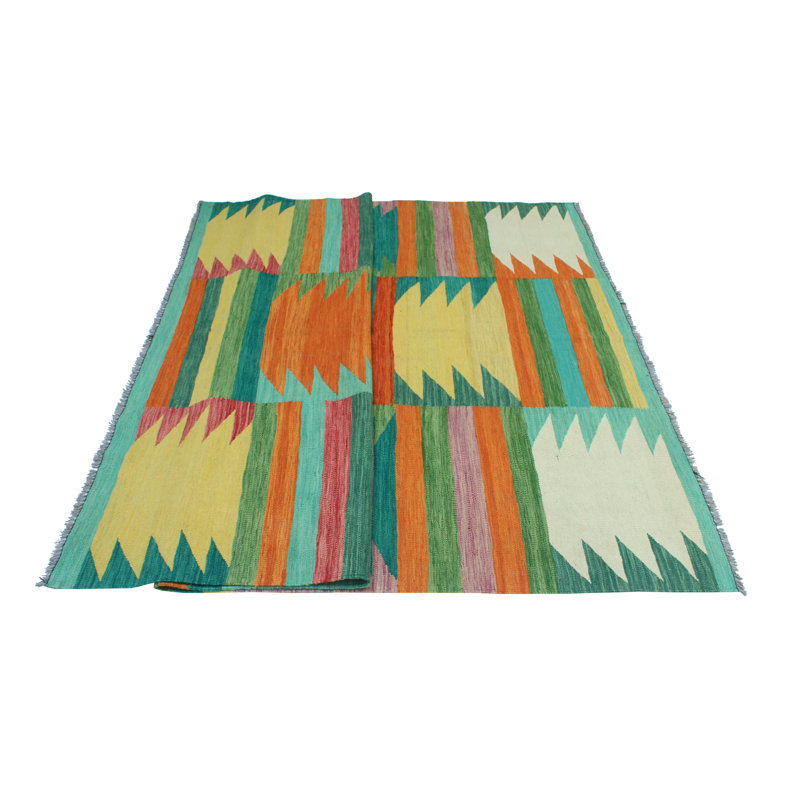 Modern Flatweave Evanee Green Rug