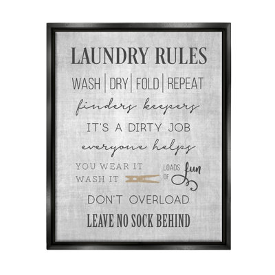 Laundry Room Rules Family List, estampe numérique par CAD