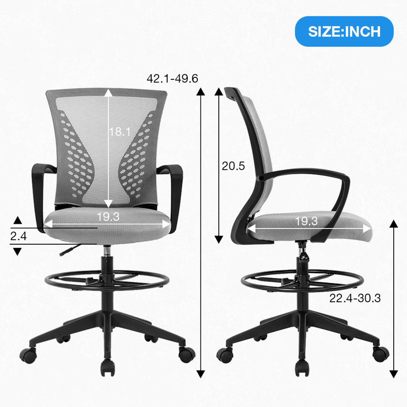 Drafting Chair, Gray