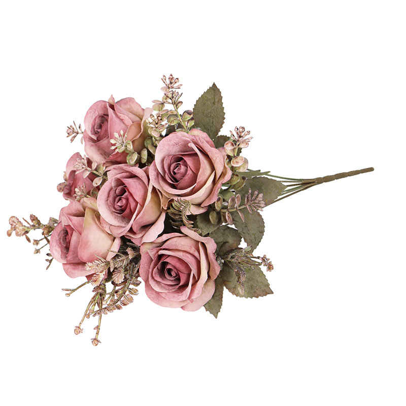 Bouquet de roses artificielles, Rose mauve