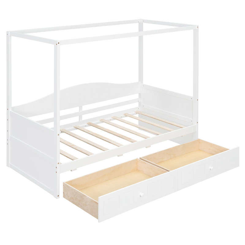 Lits avec rangement, auvent en bois aggloméré blanc, lit de jour moderne pour la maison
