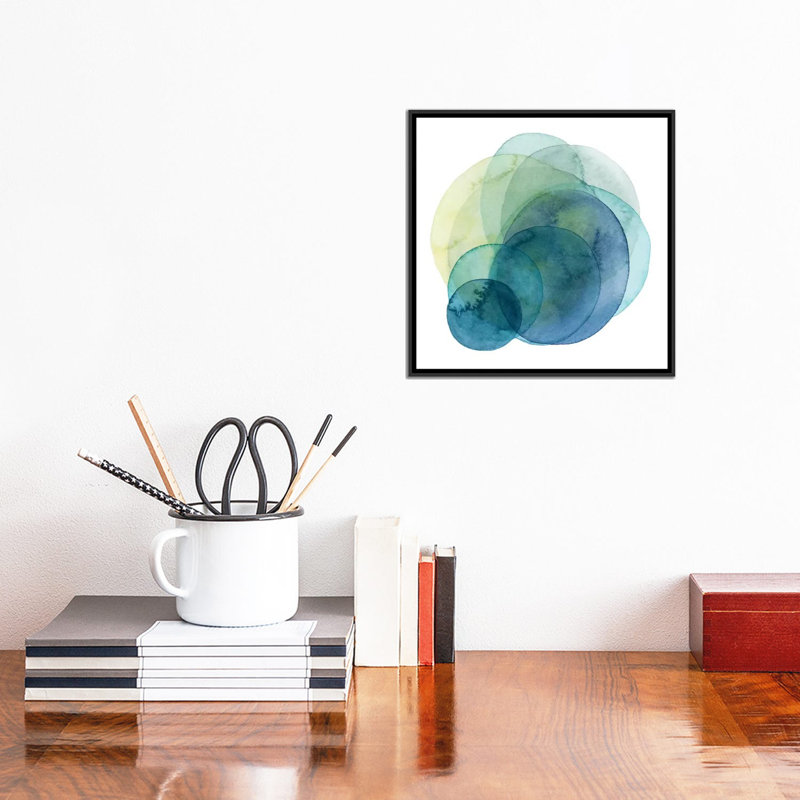 «Evolving Planets IV», impression, H 26 po x l 26 po x P 1,5 po, Toile avec cadre noir, Pas de tapis