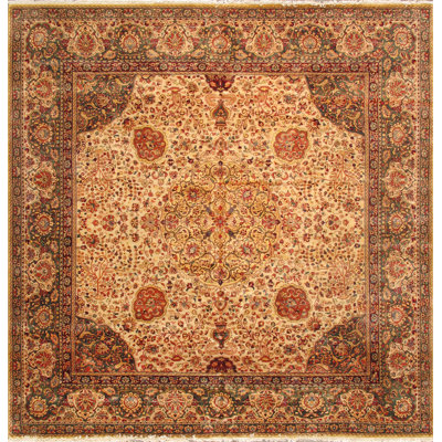 Agra Oriental Hand-Knotted Wool Brown/Beige Area Rug