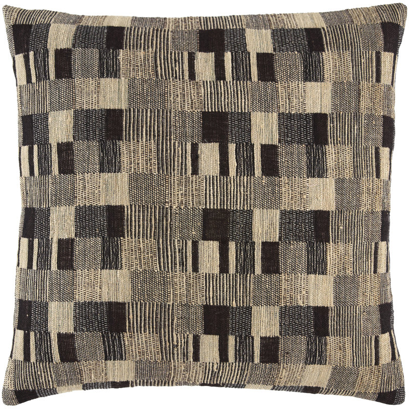 Coussin décoratif Marais, Brun/brun clair/crème, Carré 18 po, Housse de coussin seulement - sans coussin