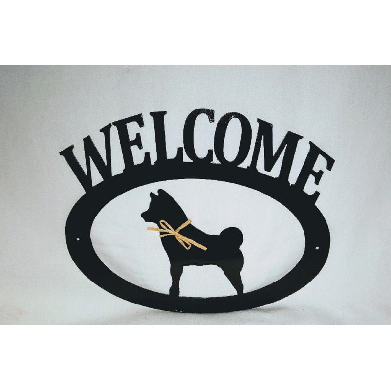 Panneau de bienvenue en métal Shiba Inu