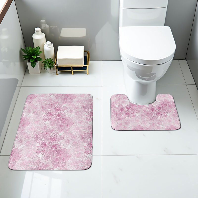  Ensemble de 2 tapis de salle de bain Cherry Blossom
