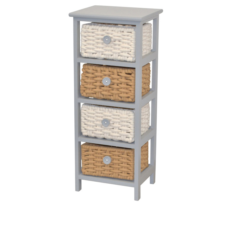Mcpherson Solid Wood 4 - Drawer Rectangle Accent Chest, Grey