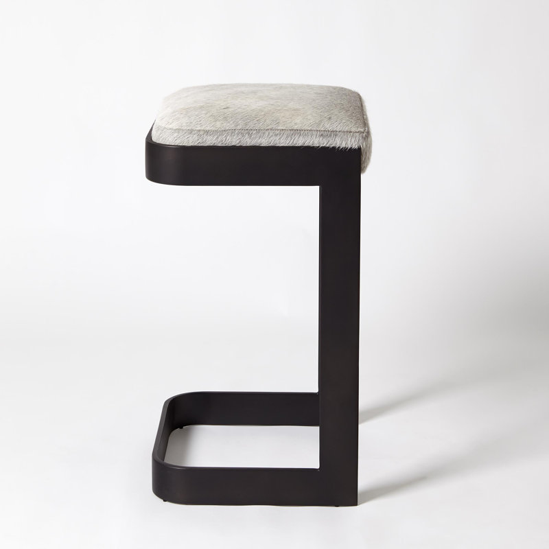 Upholstered Stool with Metal Frame