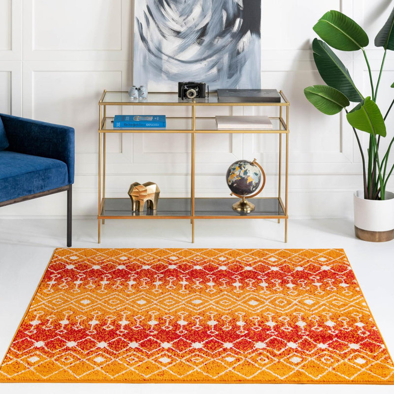 Tapis d'intérieur Somerville, Red/Orange, Rectangle 10 pi x 13 pi
