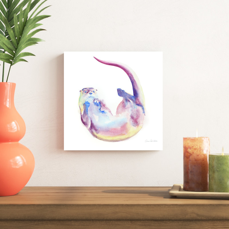 «Natation de natation II» par Aimee Del Valley - peinture sur toile tendue, H 12 po x l 12 po x P 1,25 po