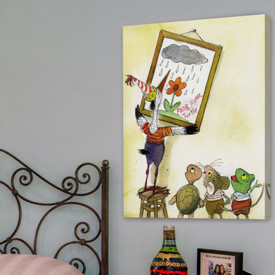 Frog Mouse Turtle Print on Wrapped Canvas
