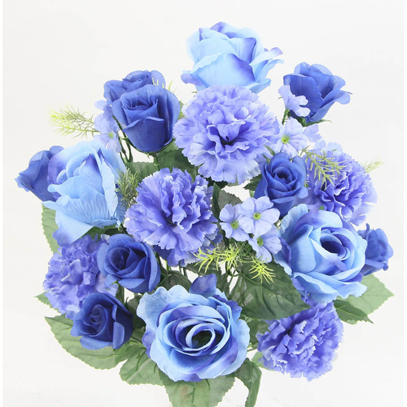 14 tiges de rosier, Bleu, H 23 po x l 15 po x P 15 po