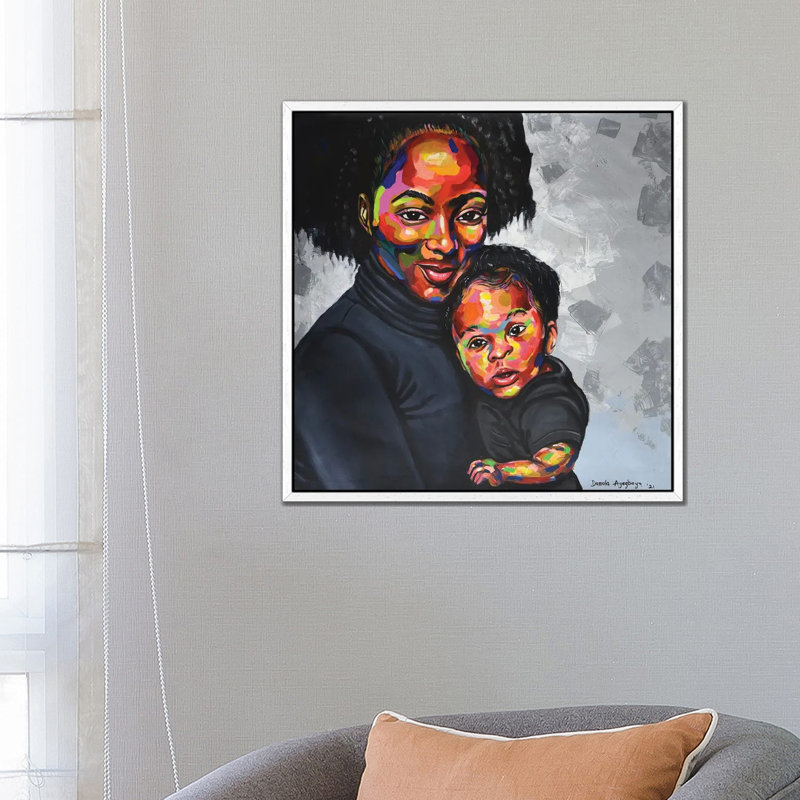 Maternal Bond II 1 Piece Wall Art on Canvas, 66.04 cm H x 66.04 cm W, White Floater Frame