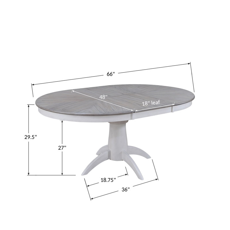 Extendable Oval Solid Wood Base Dining Table