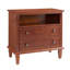 Table de chevet commode avec ports: texture rétro, structure en bois massif, table de chevet spacieuse avec rangement, 2 tiroirs, fabrication-425889511