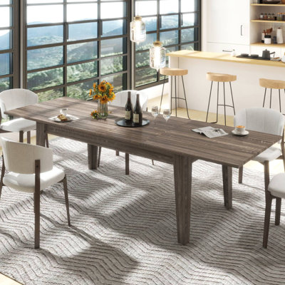 Grande table de salle à manger extensible de 71 à 106 po