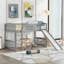 Lit mezzanine simple avec glissade - Bois massif - Design moderne - Idéal pour les petits espaces