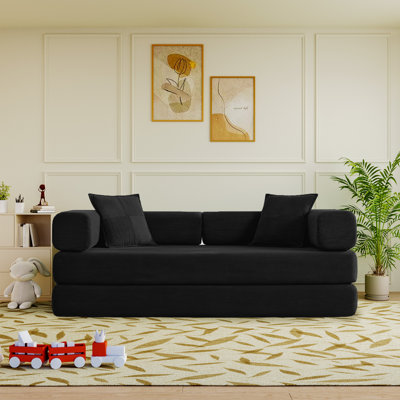 Lozena Boneless 78-Inch King-Size Convertible Sleeper Sofa Bed with No Assembly, Hybrid Mattress Couch Compression Sofa In a Box