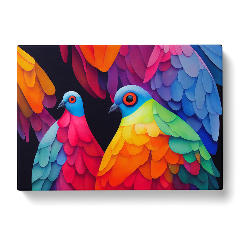 Pigeon Bird Splash Vol.1 - Wrapped Canvas, 50cm H x 76cm W x 3cm D
