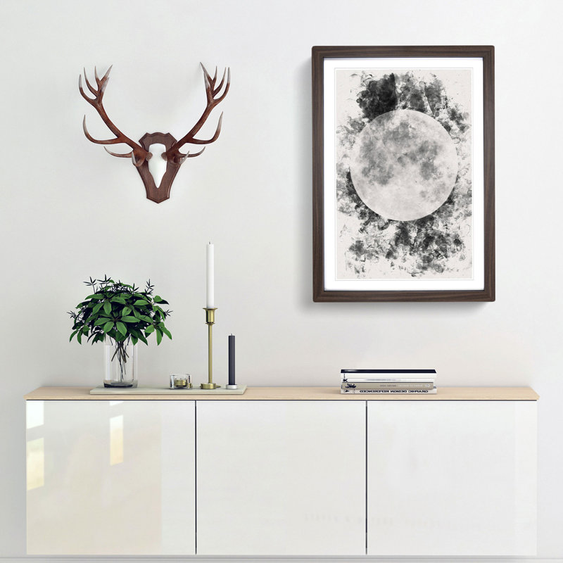 The Beauty of the Moon - Picture Frame Graphic Art, 87cm H x 62cm W x 2cm D, Walnut Framed