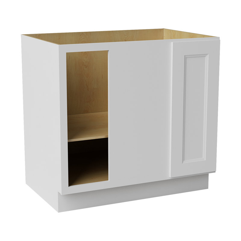 Armoire d'angle à base basse, Blanc Newport, L 36 po x H 34,5 po x P 24 po