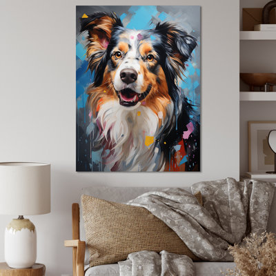 «Playful Collie Portrait I», reproduction sur toile