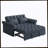 Loveseats Sofa Bed With Pull-Out Bed,Adjsutable Back-DARK GREY