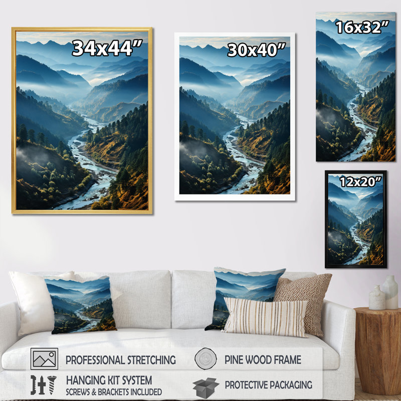 Eastern Appalachian Mountains I, impression sur toile, H 32 po x l 16 po, Cadre flottant noir